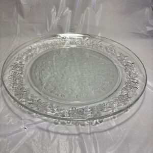 Princess House Fantasia Torte Plate #509 Frosted Center Serving Platter 13" EUC